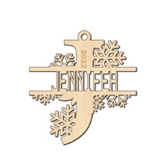 Personalized Letter J - Wood Ornament