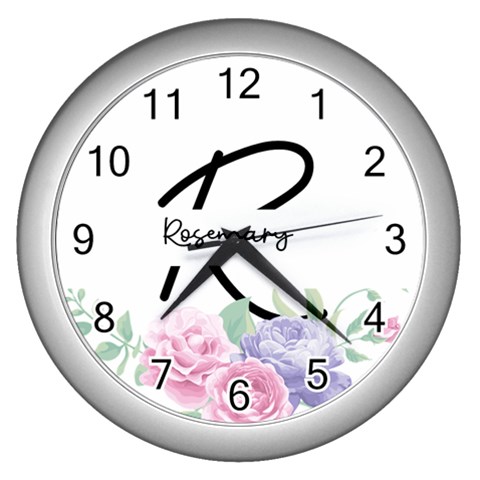Personalized Flower Name Wall Clock By Katy Front