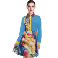 Personalized Saint Mary Name - Long Sleeve Chiffon Shirt Dress