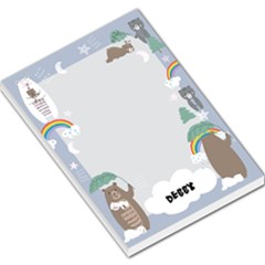 Personalized Rainy Day with Bear illustration Any Text Name Large Memo Pad - Large Memo Pads