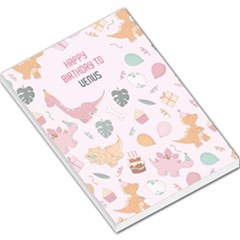 Personalized Dinosaur Illustration Happy Birthday to Any Text Name Large Memo Pad - Large Memo Pads