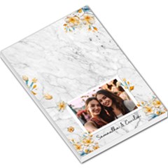Personalized Oil Painting Floral Marble Texture Photo Name Any Text Large Memo Pad - Large Memo Pads