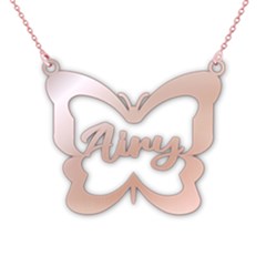 Personalized Name Butterfly - 925 Sterling Silver Name Pendant Necklace