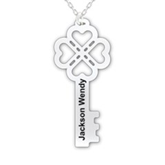 Personalized Name Key - 925 Sterling Silver Name Pendant Necklace