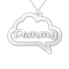 Personalized Name Cloud - 925 Sterling Silver Name Pendant Necklace