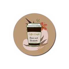 Coffee Couple - Rubber Coaster (Round)