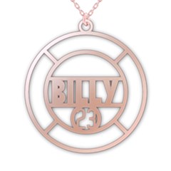 Personalized Name and Number Line Graphic - 925 Sterling Silver Pendant Necklace