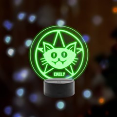 halloween - Remote LED Acrylic Message Display (Black Round Stand) 