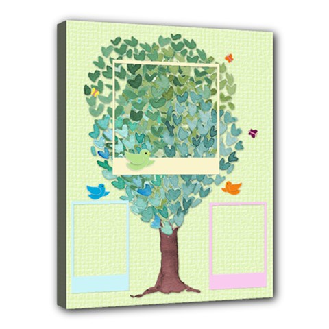 mom, dad and me - family tree - Canvas 14  x 11  (Stretched)
