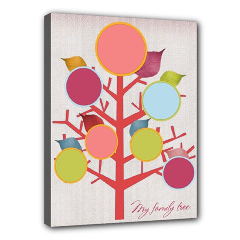 Colorful Family Tree (girly) 16x12 Canvas - Canvas 16  x 12  (Stretched)