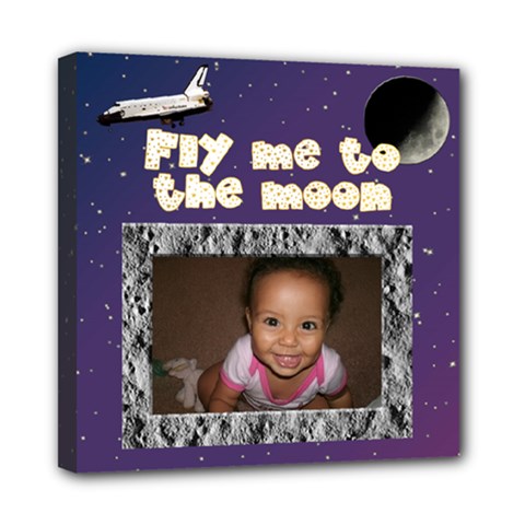 fly me to the moon canvas - Mini Canvas 8  x 8  (Stretched)