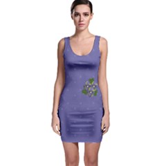 Bodycon Dress: Violet with flowers