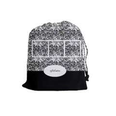Black and white Drawstring Pouch (large)