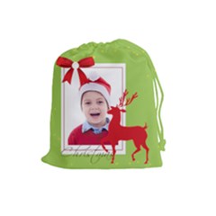 merry christmas - Drawstring Pouch (Large)