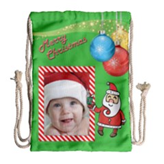 Santa Draw String Bag Large - Drawstring Bag (Large)