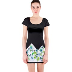 flower - Short Sleeve Bodycon Dress