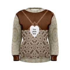 Brown Beige Love You Women - Women s Sweatshirt