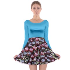 CherryBlue - Long Sleeve Skater Dress