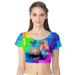 Rainbow Stitch - Short Sleeve Crop Top