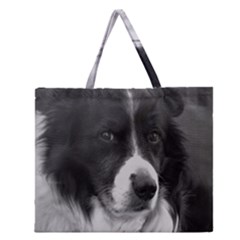 BW Puppy Bag 1 - Zipper Large Tote Bag