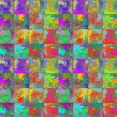 Abstract Incas Square Mix By Paysmage Fabric by PAYSMAGE