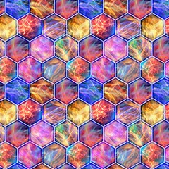 Magic Hexagons Lightning Original By Paysmage Fabric