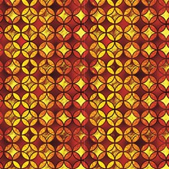Quatrefoil Japanese Gold Yellow Orange Fabric by PAYSMAGE