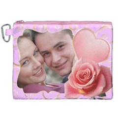 Pink Sweet Love Canvas Cosmetic Bag (XXL)