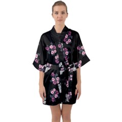 Half Sleeve Satin Kimono 