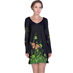 Butterfly at night - Long Sleeve Nightdress