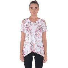 Cherry Blossom Cut Out Tee - Cut Out Side Drop Tee
