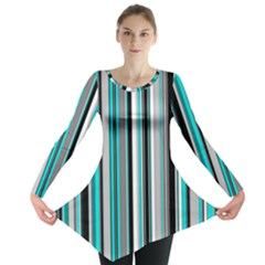 Aqua Stripes Long Sleeve - Long Sleeve Tunic 
