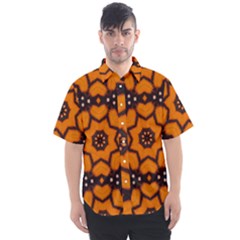 Orange and Black Monarch Butterfly Pattern 1 - Men s Short Sleeve Shirt
