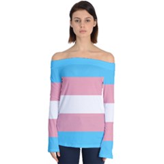 Trans Coloured Off-Shoulder Long-Sleeved Top - Off Shoulder Long Sleeve Top