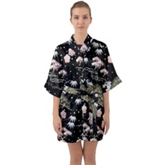 Half Sleeve Satin Kimono 