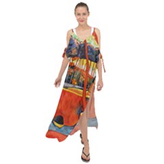 chiffon cover-up dress - magical redwoods and adobe walls - Maxi Chiffon Cover Up Dress