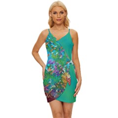 green coral reef wrap dress - Wrap Tie Front Dress
