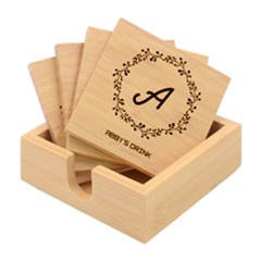 Personalized Family Name - Bamboo Coaster Set