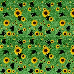 Nd Goat Sunflower Fabric by tripletroublekids