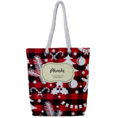 Christmas Pattern - Full Print Rope Handle Tote (Small)