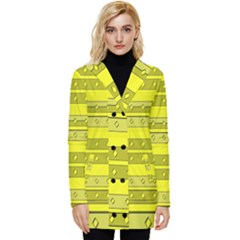 Yellow Women s Jacket  - Button Up Hooded Coat 