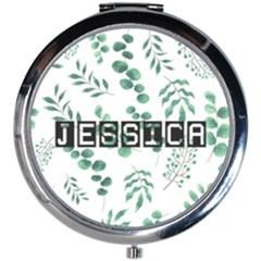 Personalized Greenery Name Mini Round Mirror