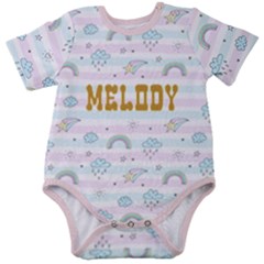 Personalized Rainbow Name Baby Short Sleeve Bodysuit
