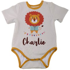 Personalized Lion Name Baby Short Sleeve Bodysuit