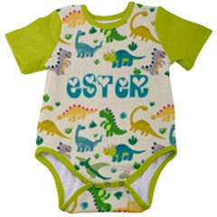 Personalized Dinosaur Name Baby Short Sleeve Bodysuit