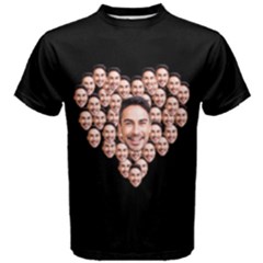 Personalized Heart Shape Many Faces T-Shirt - Men s Cotton Tee