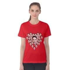 Personalized Heart Shape Many Faces T-Shirt - Women s Cotton Tee