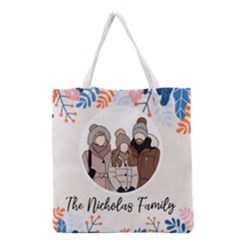 Personalized Photo Illustration Family Name Tote Bag - Grocery Tote Bag