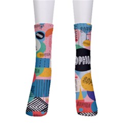 Personalized Color Pattern Name Crew Socks
