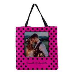 Personalized Phone Lover Polka Dot - Grocery Tote Bag
